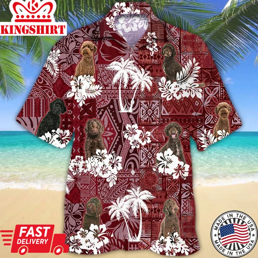 Australian Labradoodle Red Trendy Hawaiian Shirt, Trendy Hawaiian Shirt For Men, Women, Aloha Shirt For Summer