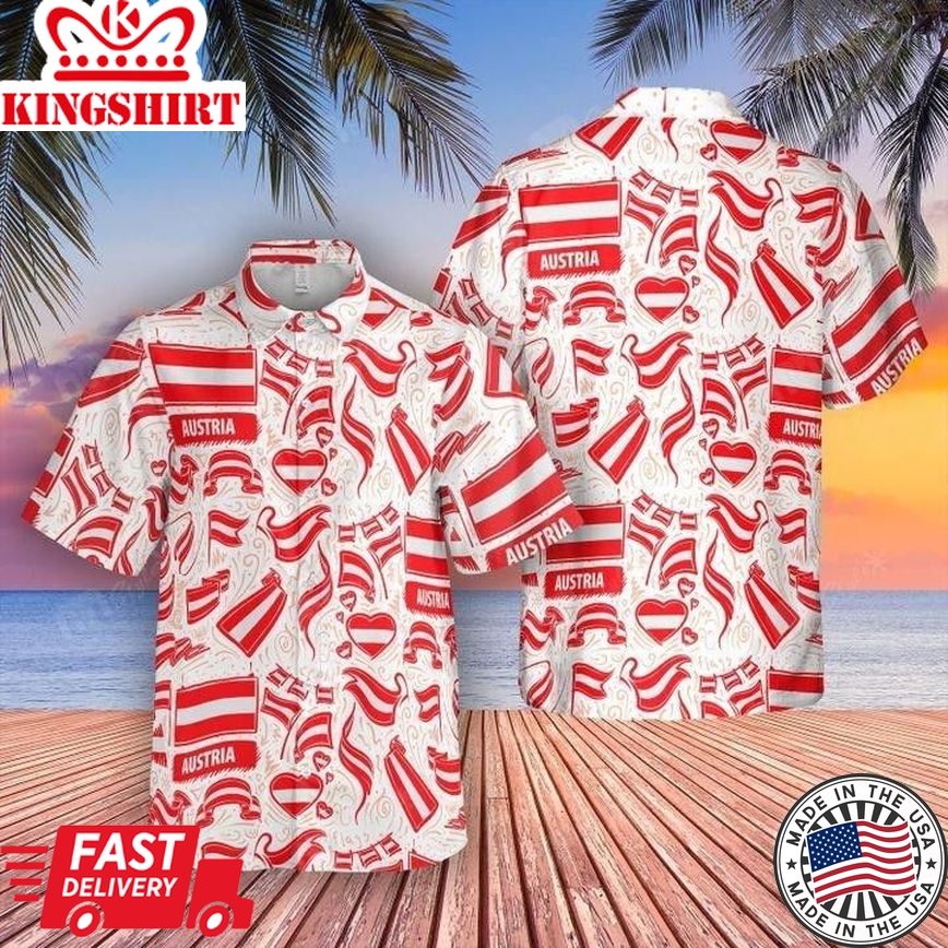 Austria Flag Trendy Hawaiian Shirt