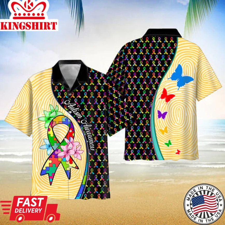 Autism Awareness Unique Pattern Hawaii Shirt New Collection Button Down Short Sleeves Hawaiian Full Print Shirt