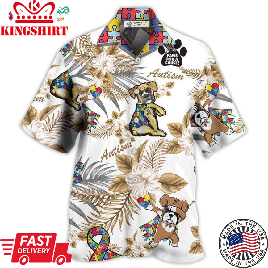 Autism Boxer Dog Hawaiian Shirt