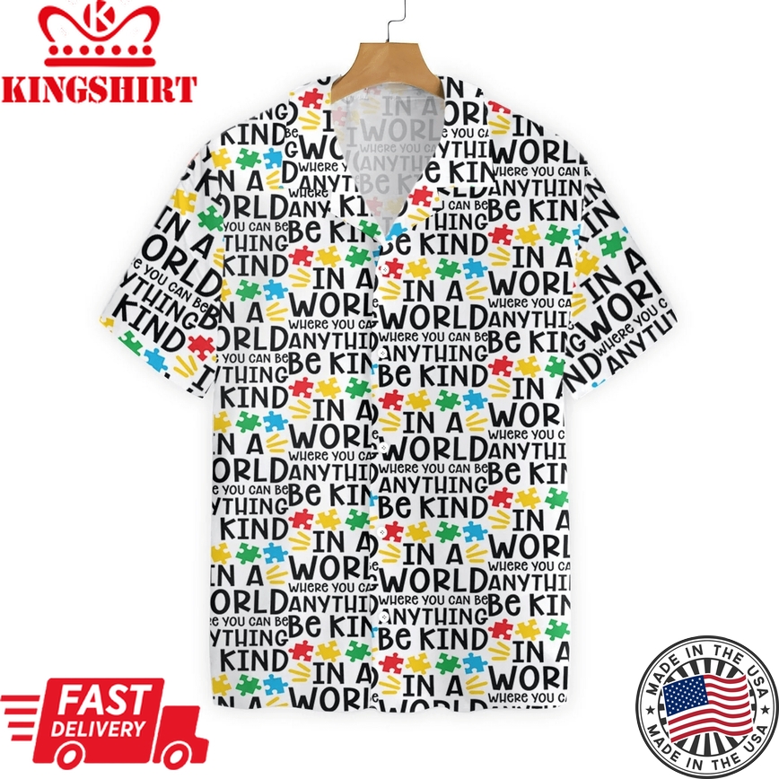 Autism Trendy Hawaiian Shirt Autism Be Kind Pattern Hawaii Shirt