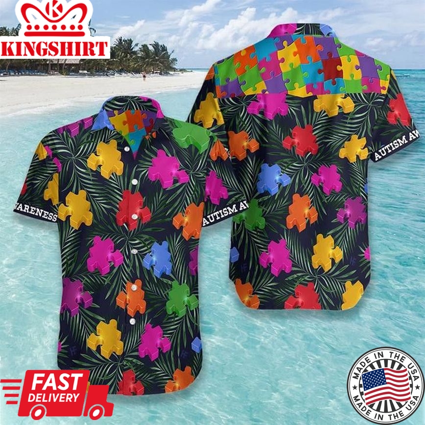 Autism Tropical Trendy Hawaiian Shirt For