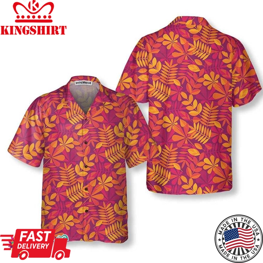 Autumn Leaves Seamless Pattern For Thanksgiving Hawaiian Shirt, Fall Thanksgiving Shirt, Gift For Thanksgiving Day