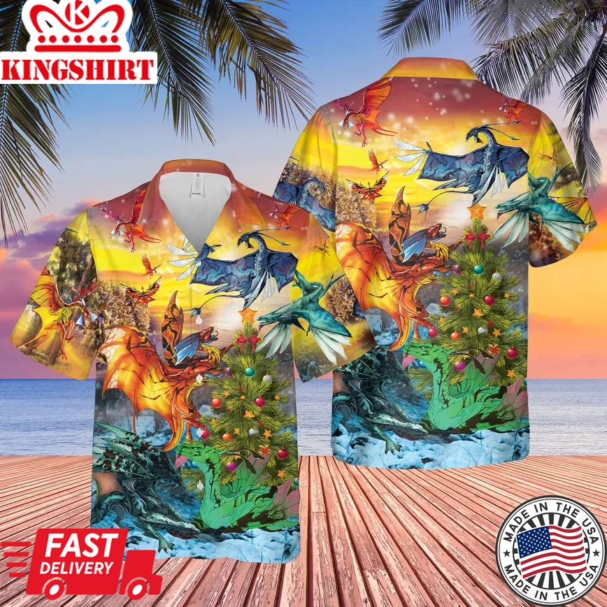 Avatar Banshee And Leonoptery Light Christmas Up Trendy Hawaiian Shirt For Aloha Shirt