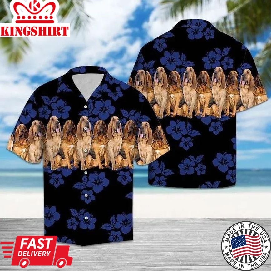 Awesome Bloodhound Trendy Hawaiian Shirt