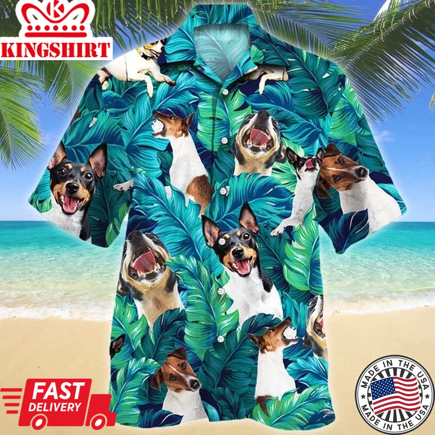 Awesome Gift For Toy Fox Terrier Dog Lovers Summer Beach Palm Tree Pattern Trendy Hawaiian Shirt