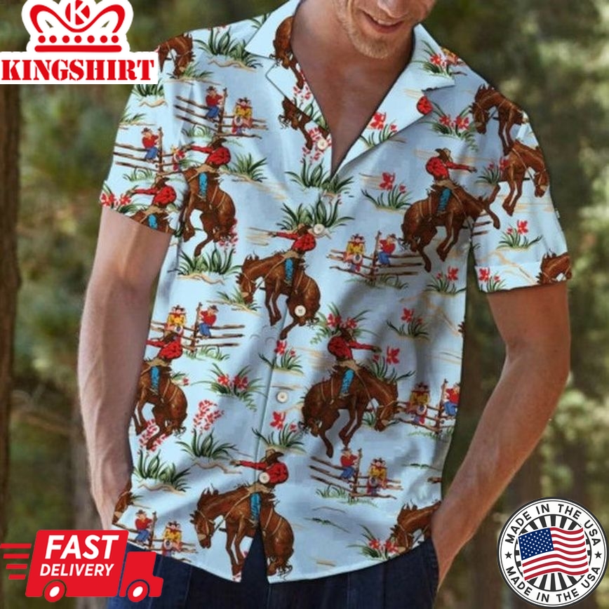 Awesome Western Cowboy Hawaii Shirt, 3D Hawaiian Shirts