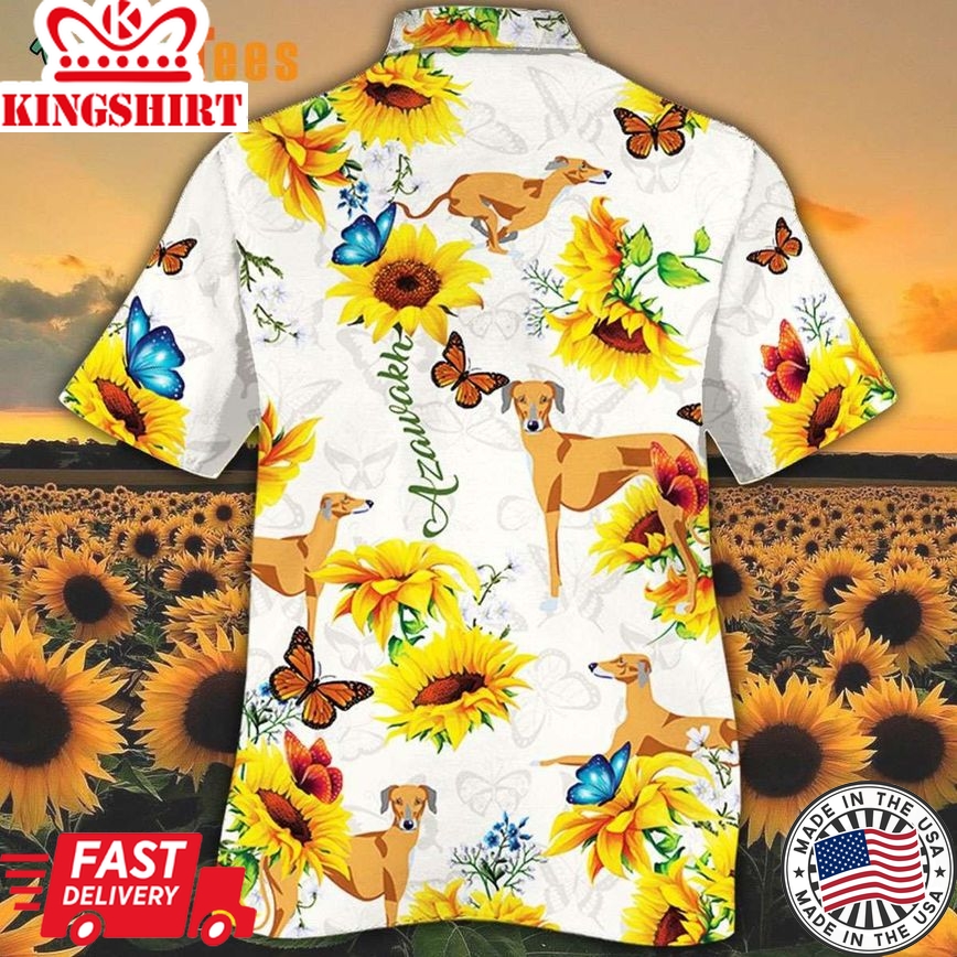 Azawakh Dog Lovers Sun Flower Trendy Hawaiian Shirt, Dog Trendy Hawaiian Shirt Perfect Gifts For Your Loved Ones