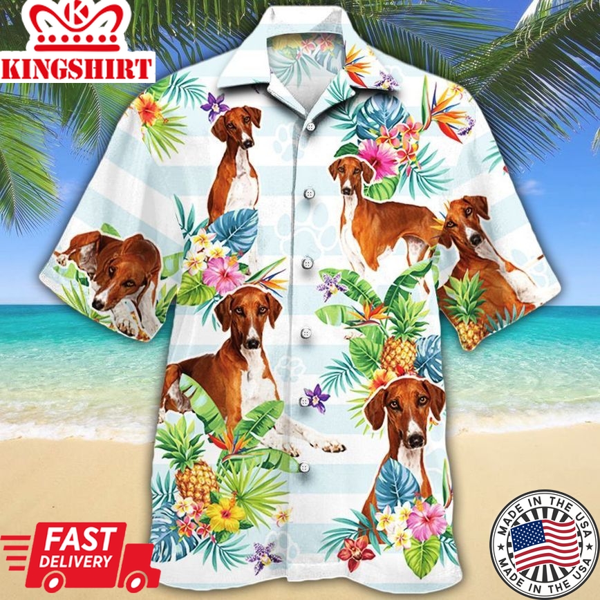 Azawakh Dog Lovers Tropical Flower Trendy Hawaiian Shirt