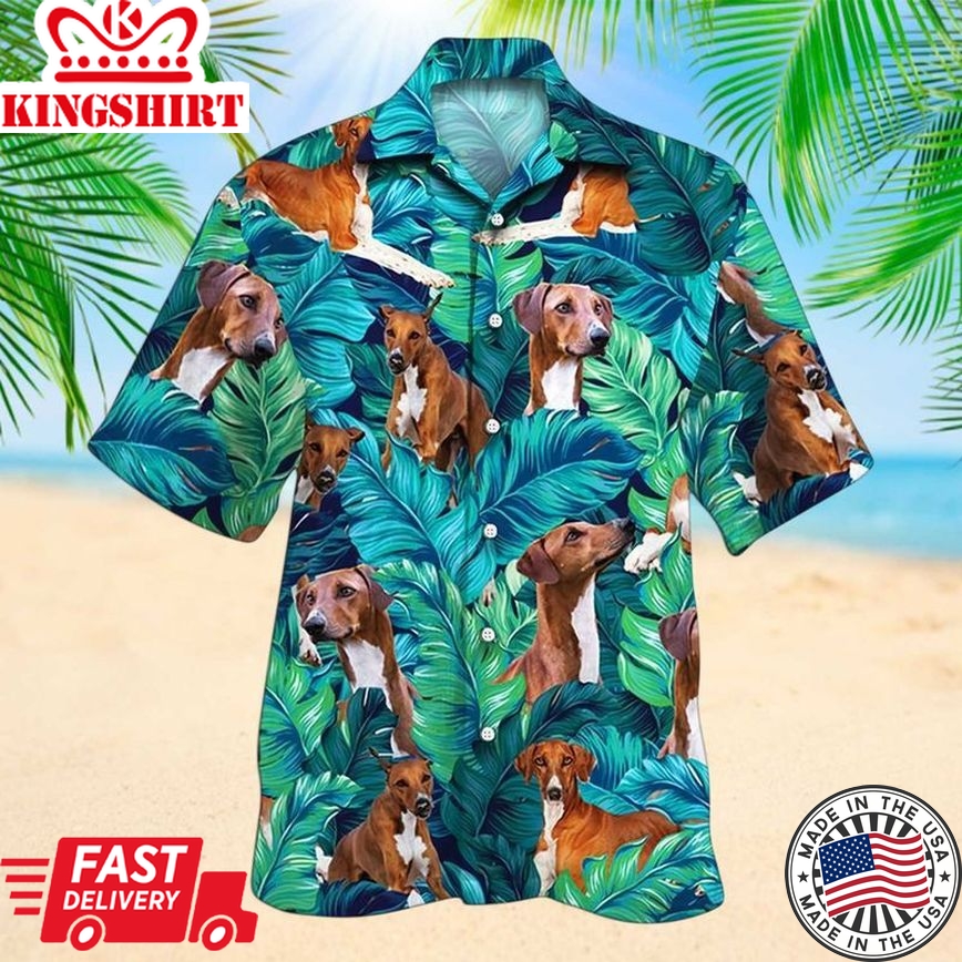 Azawakh Dog Tropical Palm Tree Dog Lover Trendy Hawaiian Shirt Gift 3D Hawaiian For Men And Woman Clothing For Summer