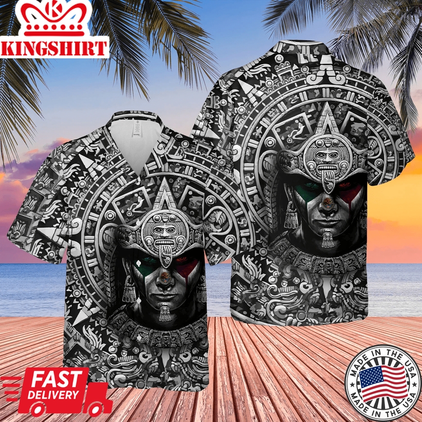 Aztec Warrior Mexican Trendy Hawaiian Shirt