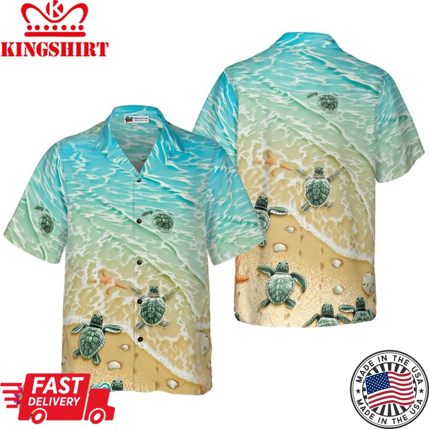 Baby Sea Turtles Hawaiian Shirt