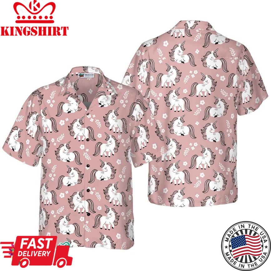 Baby Unicorn In The Magic Forest Hawaiian Shirt