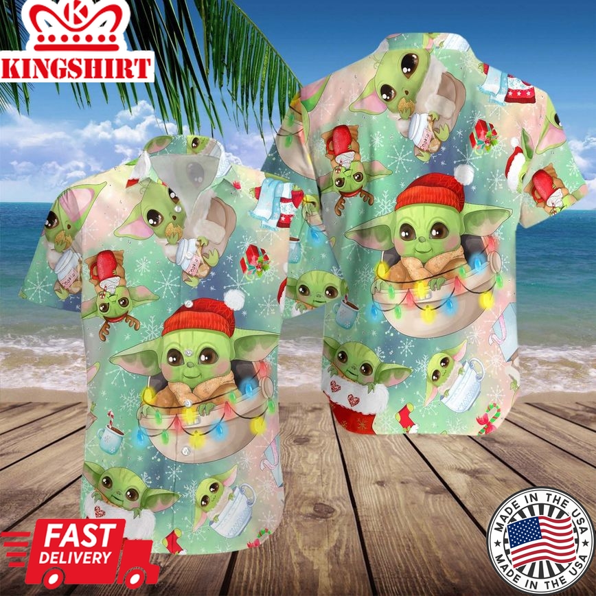 Baby Yoda Christmas Star Wars Summer Unisex Trendy Hawaiian Shirt