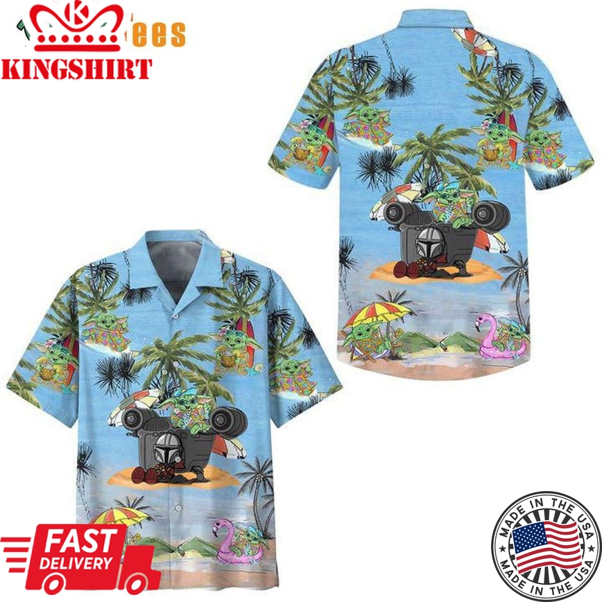 Baby Yoda Summer Time Star Wars Trendy Hawaiian Shirt, Gifts For Star Wars Fans Perfect Gifts For Your Loved Ones