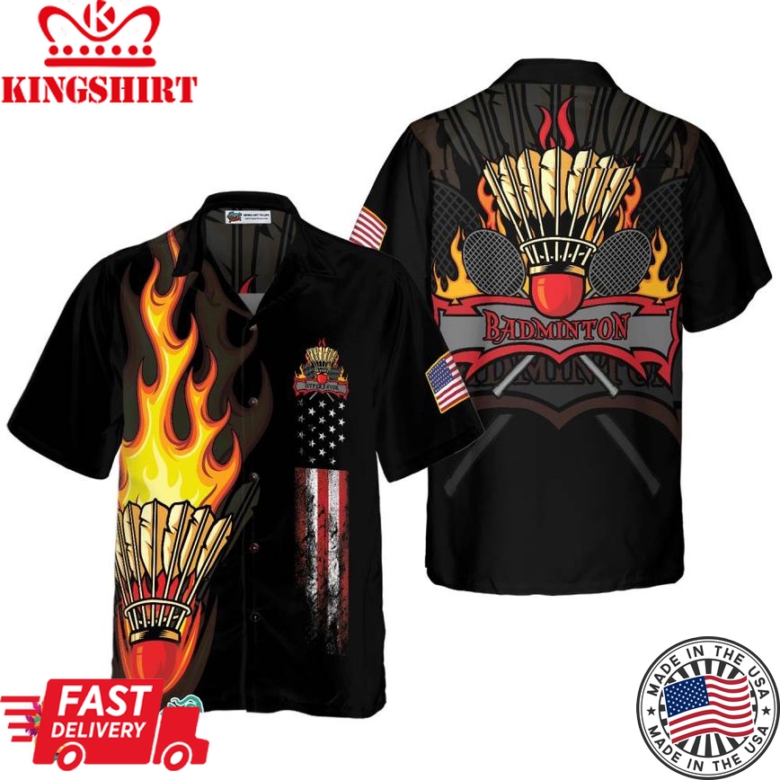 Badminton Flame Hawaiian Shirt