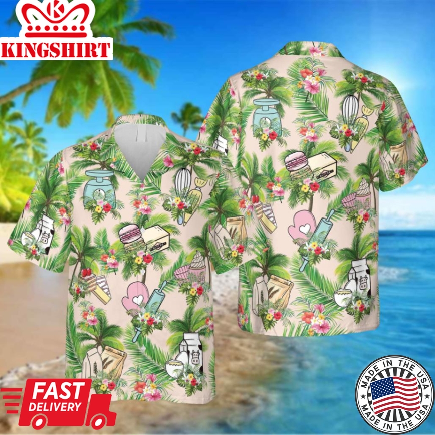 Bakery Hawaii Shirt, Tropical Vintage Shirt