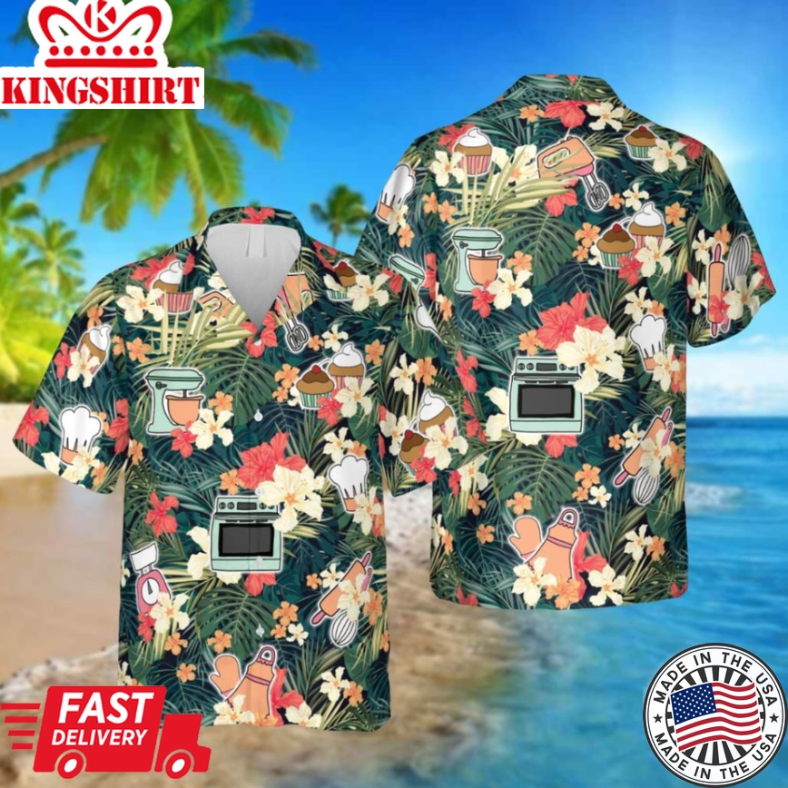 Bakery Trendy Hawaiian Shirt, Tropical T-Shirt