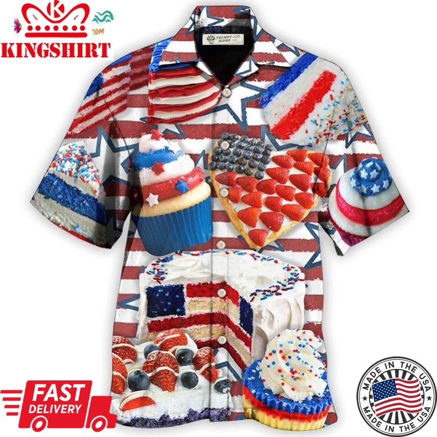 Baking Independence Day Cake Style Hawaiian Shirt