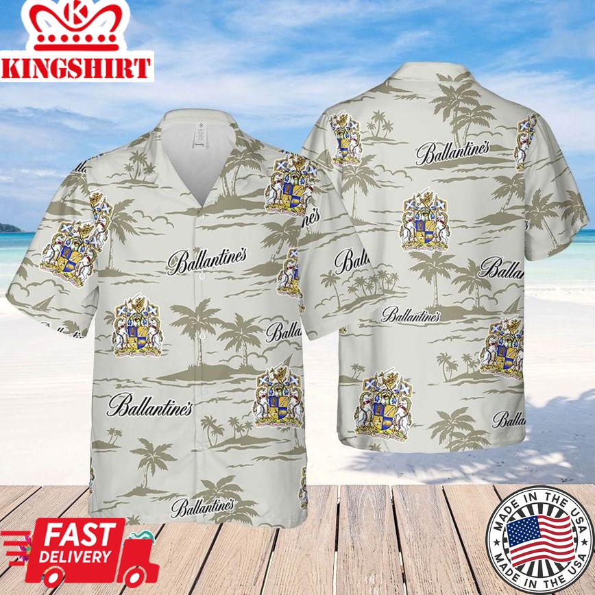 Ballantines Hawaiian Beach Pattern Shirt, Summer Beer Hawaiian Shirt