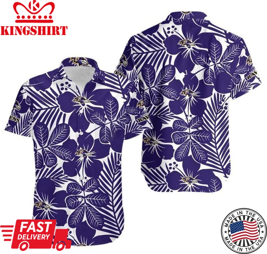 Baltimore Ravens 2 Flower Hawaii Shirt And Shorts Summer Collection