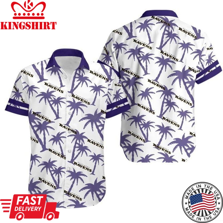 Baltimore Ravens Coconut Tree NFL Gift For Fan Hawaii Shirt And Shorts