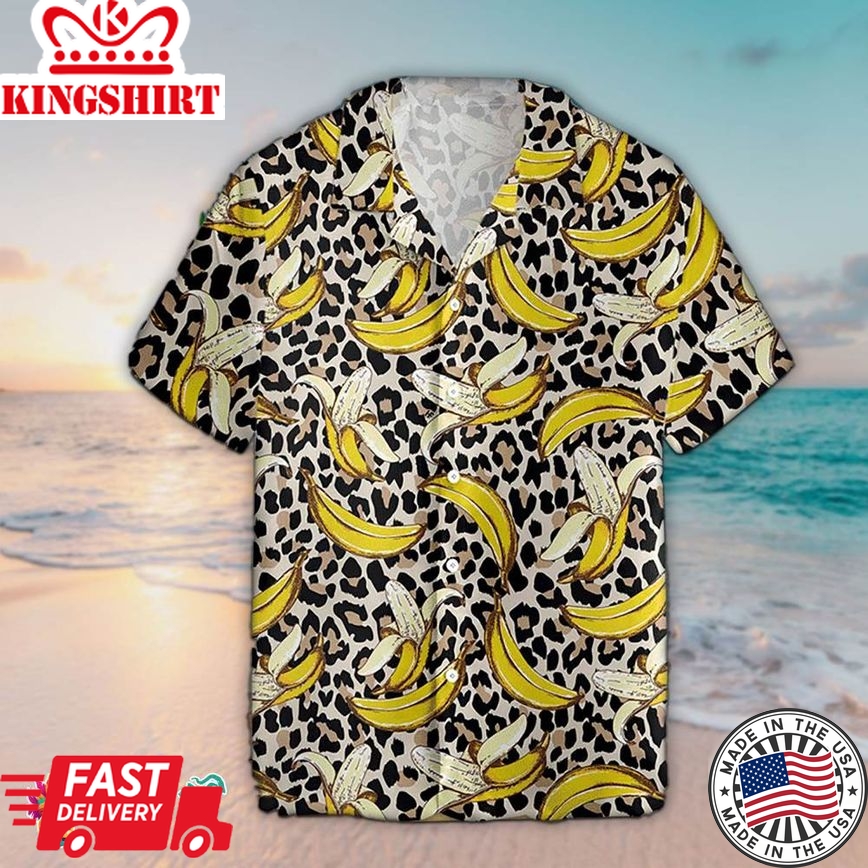 Banana Hawaiian Shirt Banana Leopard Hawaiian Aloha Beach Shirt