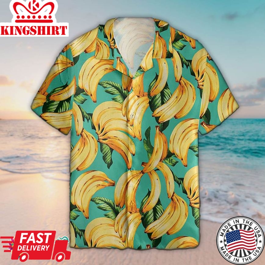 Banana Hawaiian Shirt Bunch Of Bananas Pattern Hawaiian Aloha Beach Shirt