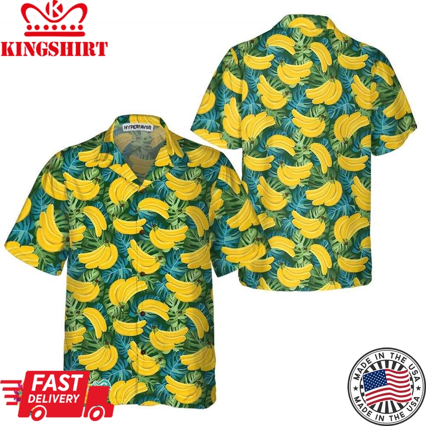 Banana Tropical Pattern Hawaiian Shirt, Funny Banana Shirt For Adults, Banana Pattern Shirt