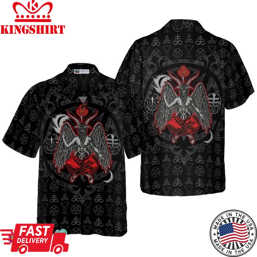 Baphomet Demon Satanism Pentagram Hawaiian Shirt