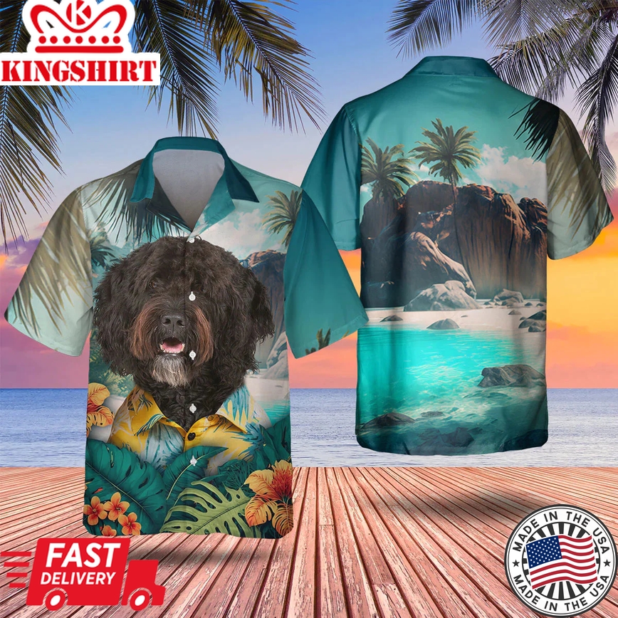 Barbet 3D All Over Printed Trendy Hawaiian Shirt, Dog Trendy Hawaiian Shirt, Men's Hawaii Shirt, Summer Gifts For Dog Lover