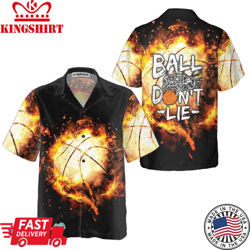 Baseball Ball Don't Lie Hawaiian Shirt, Red Flame Baseball Shirt For Baseball Players, Best Baseball Gift Shirt