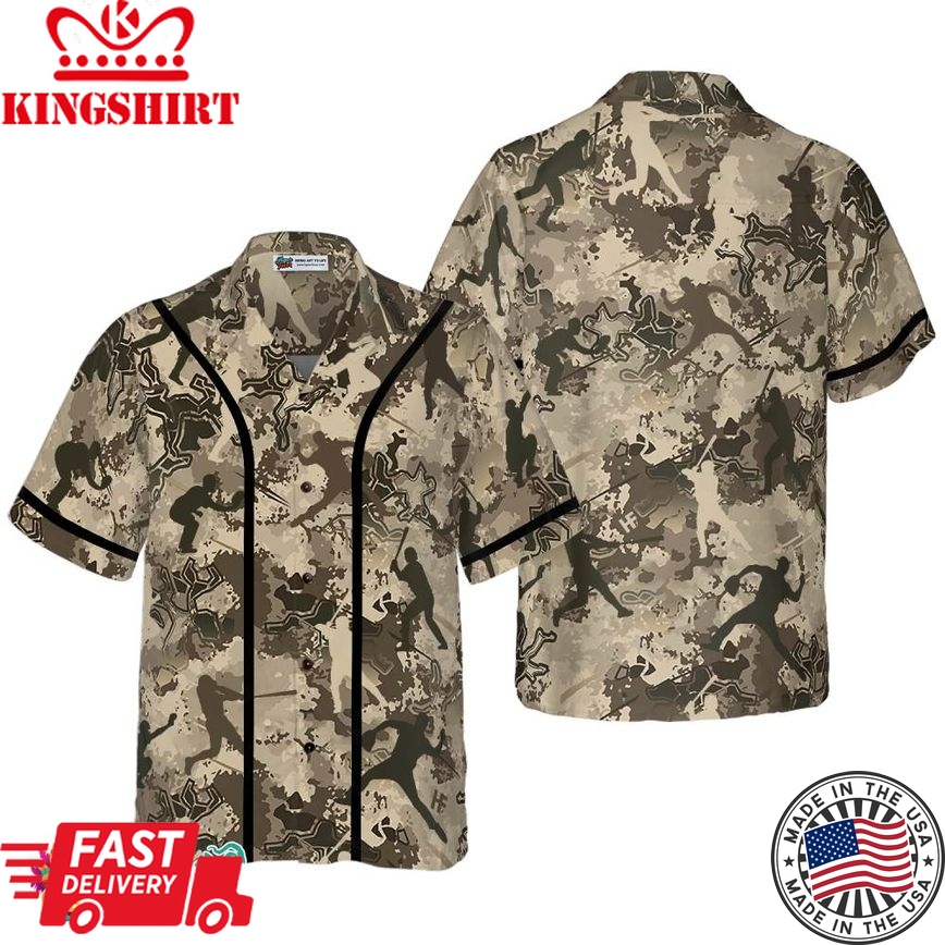 Baseball Camo Pattern Hawaiian Shirt