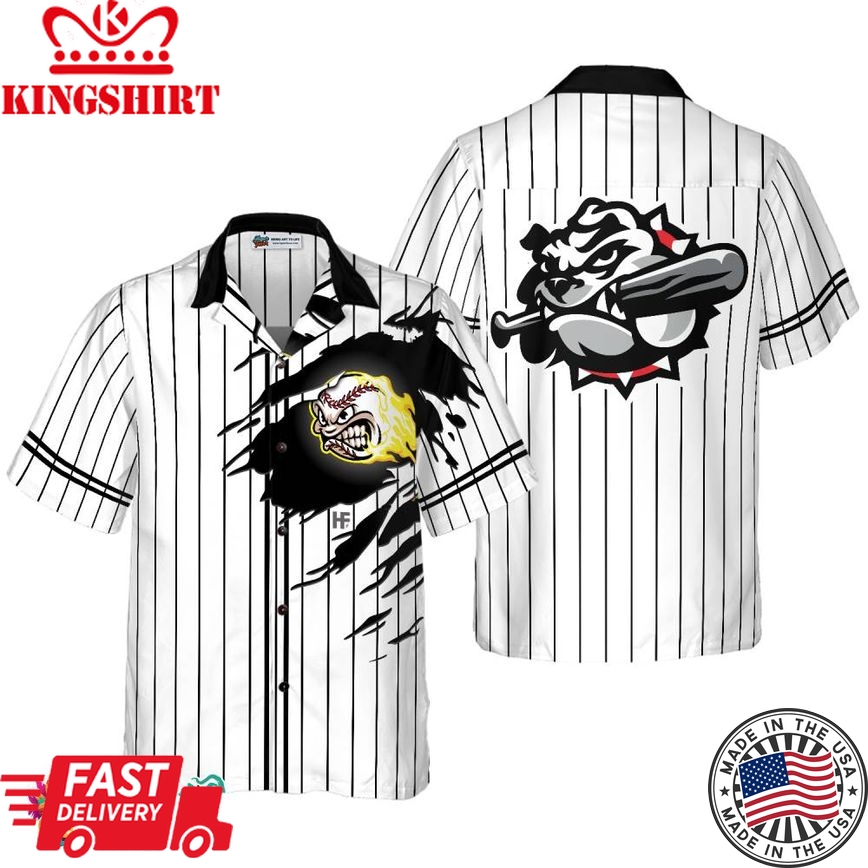 Baseball Fireball Hawaiian Shirt