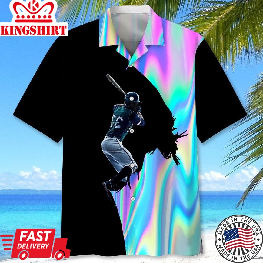 Baseball Liquid Metal Trendy Hawaiian Shirt