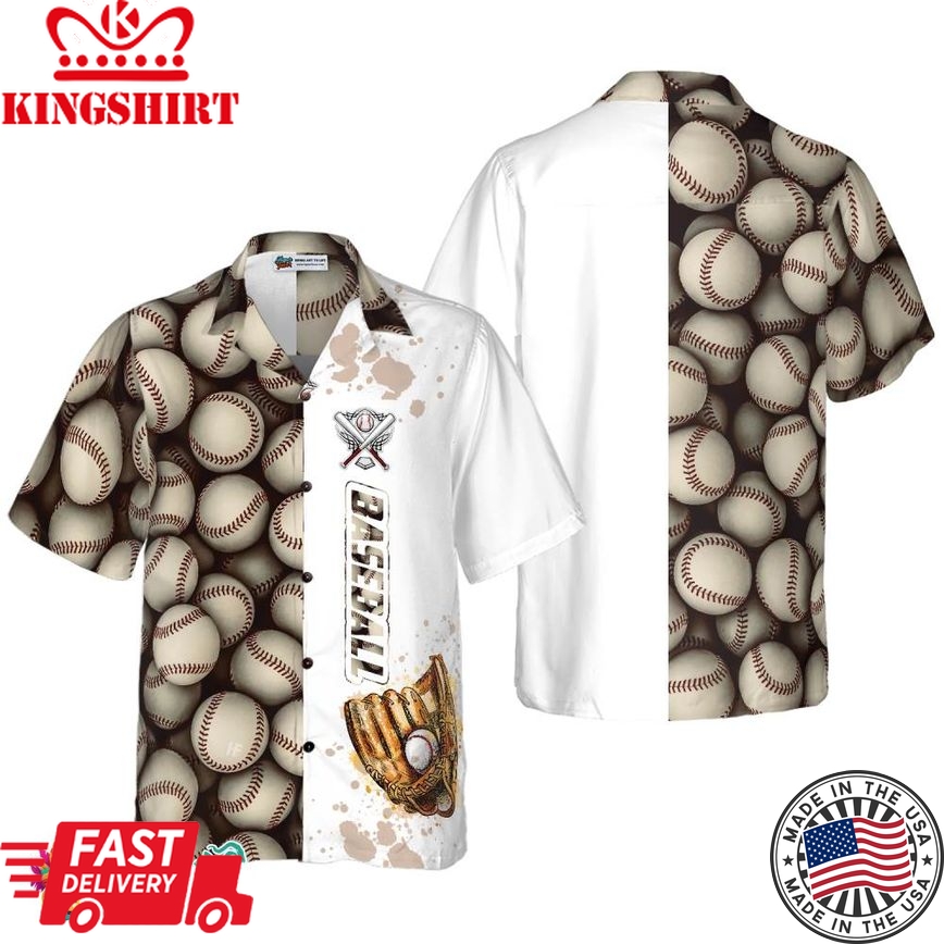 Baseball Pattern And Logo Hawaiian Shirt