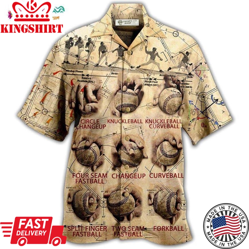 Baseball Pitching Grips Baseball Match Hawaiian Shirt