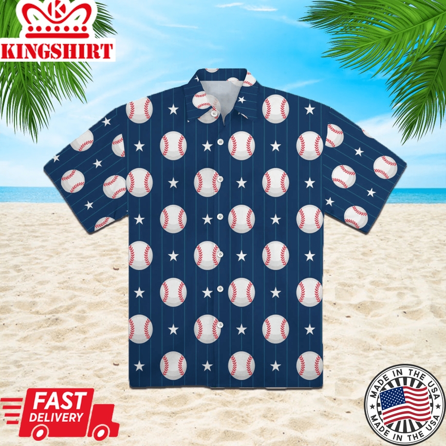 Baseball Sport Trendy Hawaiian Shirt For Aloha Shirt