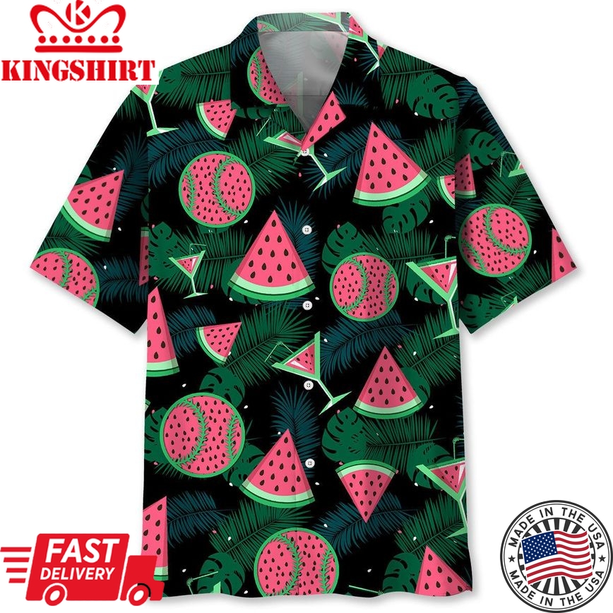 Baseball Watermelon Trendy Hawaiian Shirt