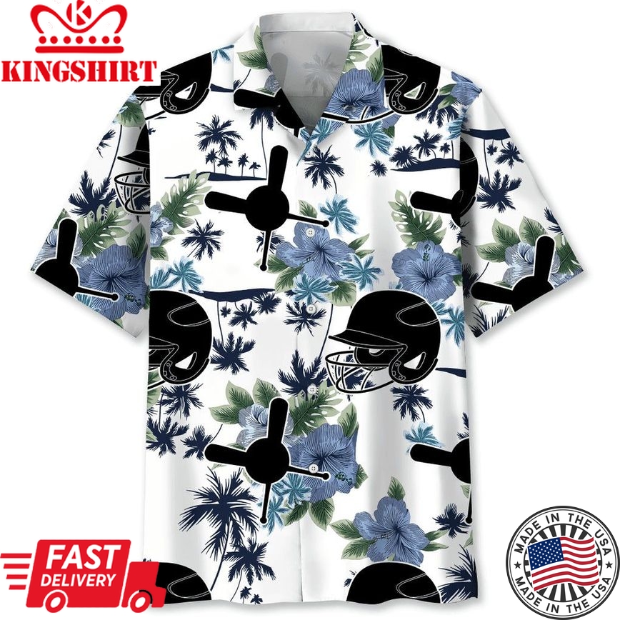 Baseball White Nature Trendy Hawaiian Shirt