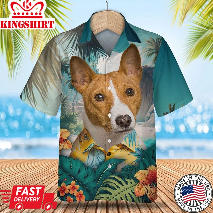 Basenji - 3D Tropical Trendy Hawaiian Shirt