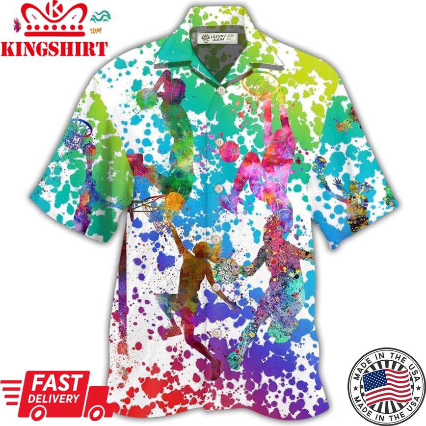 Basketball Colorful Painting Hawaiian Shirt