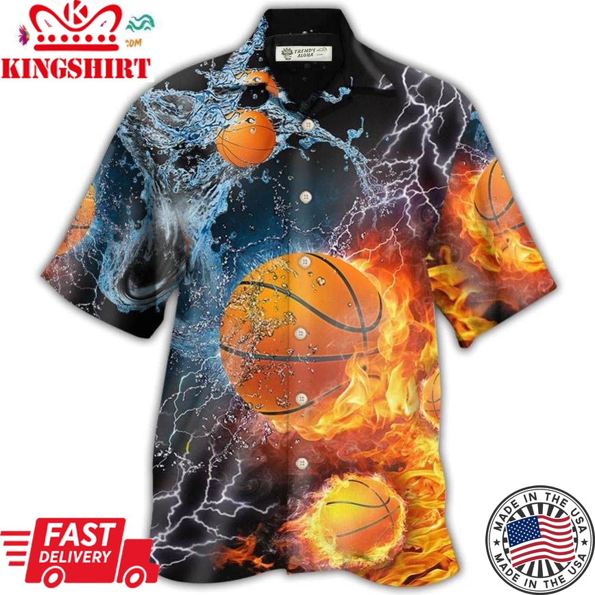 Basketball Fire And Water Hawaiian Shirt