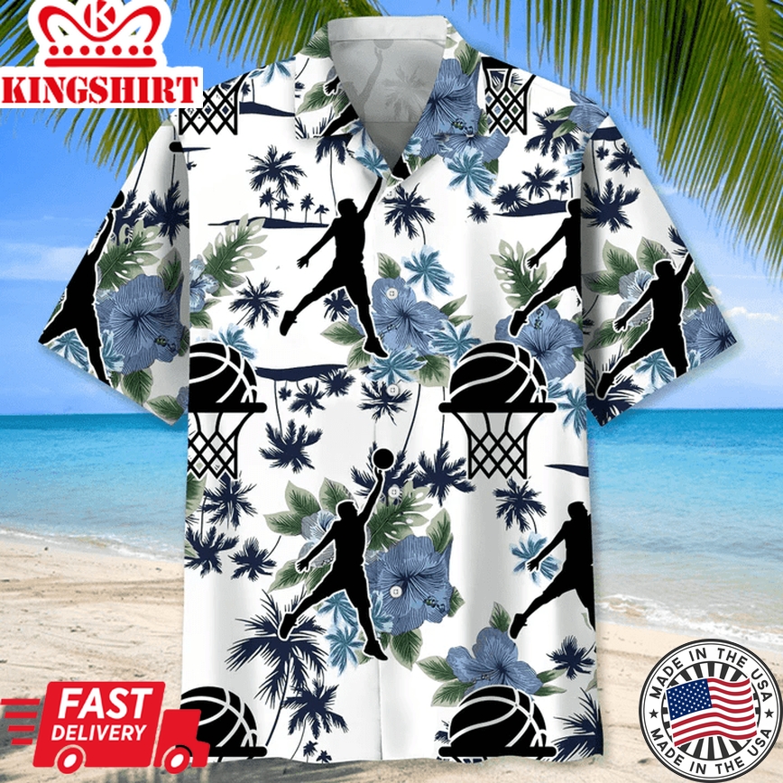 Basketball Hawaiian Nature Trendy Hawaiian Shirt For Men, Basketball Player Shirt, Basketball Gifts