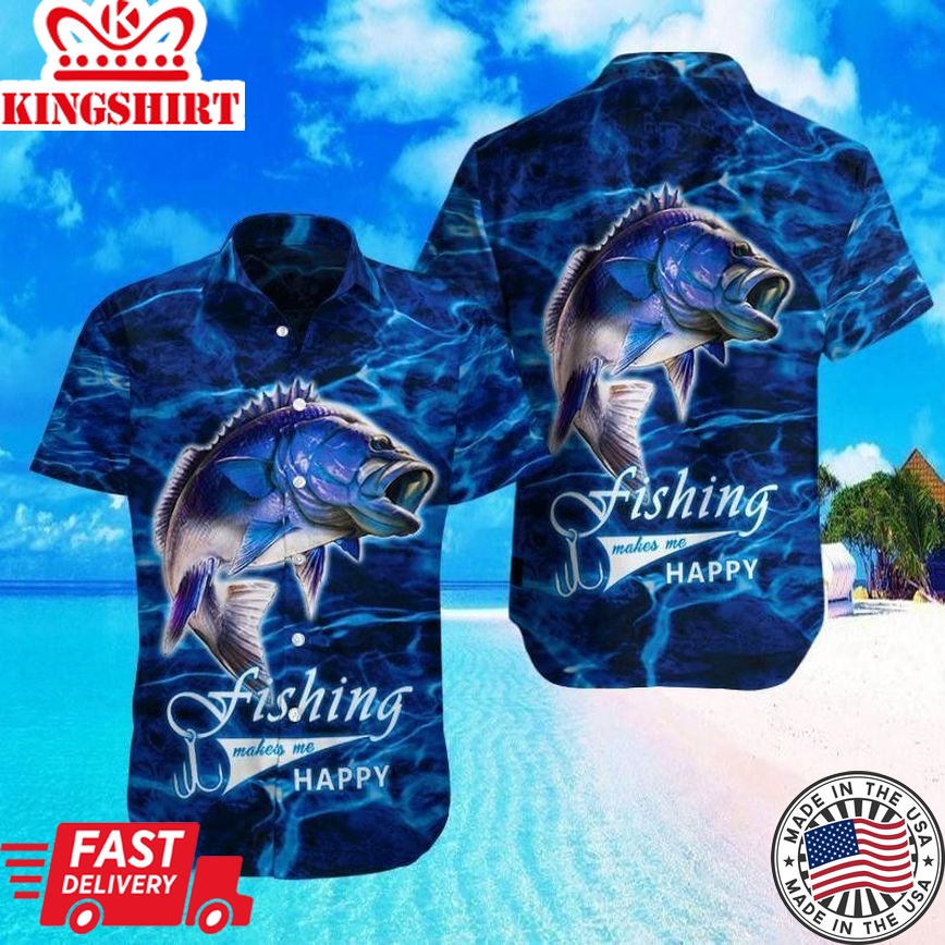 Bass Fishing Trendy Hawaiian Shirt