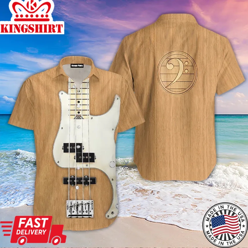 Bass Guitar Trendy Hawaiian Shirt