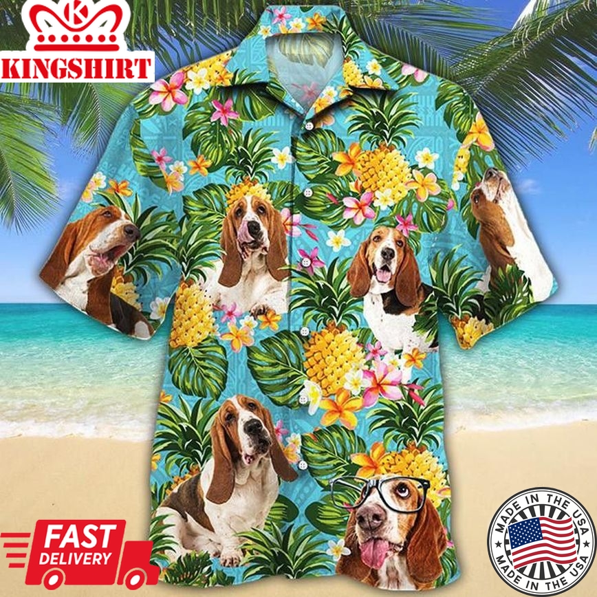 Basset Hound Dog Pineapple Trendy Hawaiian Shirt For