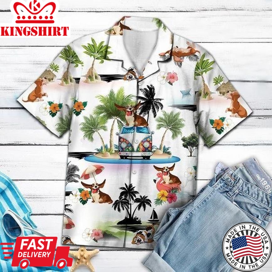 Basset Hound Trendy Hawaiian Shirt