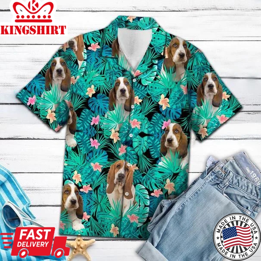 Basset Hound Trendy Hawaiian Shirt Beach Short Sleeve Basset Hound Shirt Gift For Dog Lovers