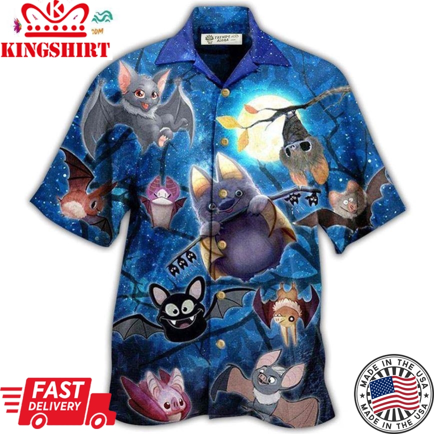 Bat Cute Bats Of The Night Not Scared But Cute Hawaiian Shirt